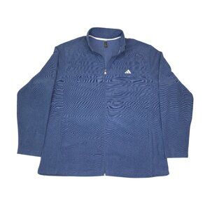 Adidas Mens Heather Fleece Full Zip Jacket Crew Navy Full-Zip 2XL Blue